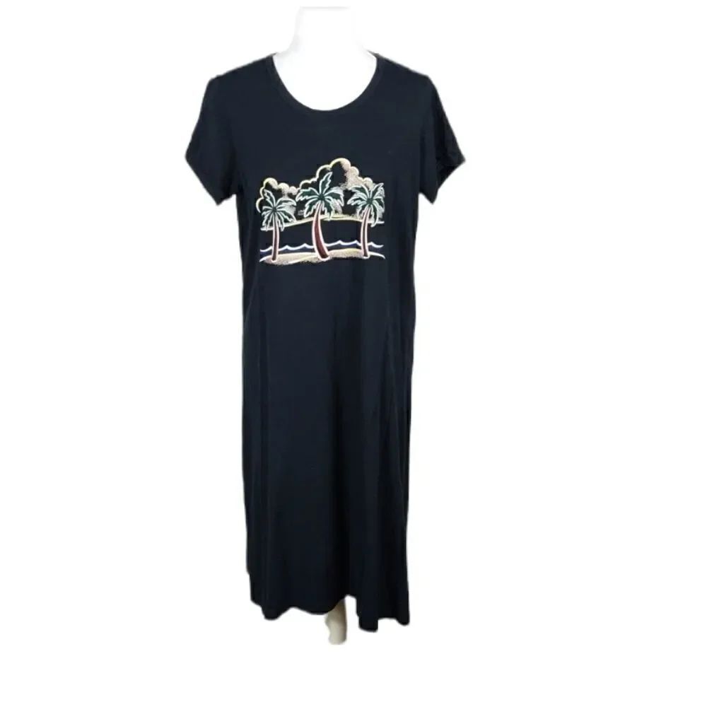 Katz Black Palm Tree T-shirt Dress